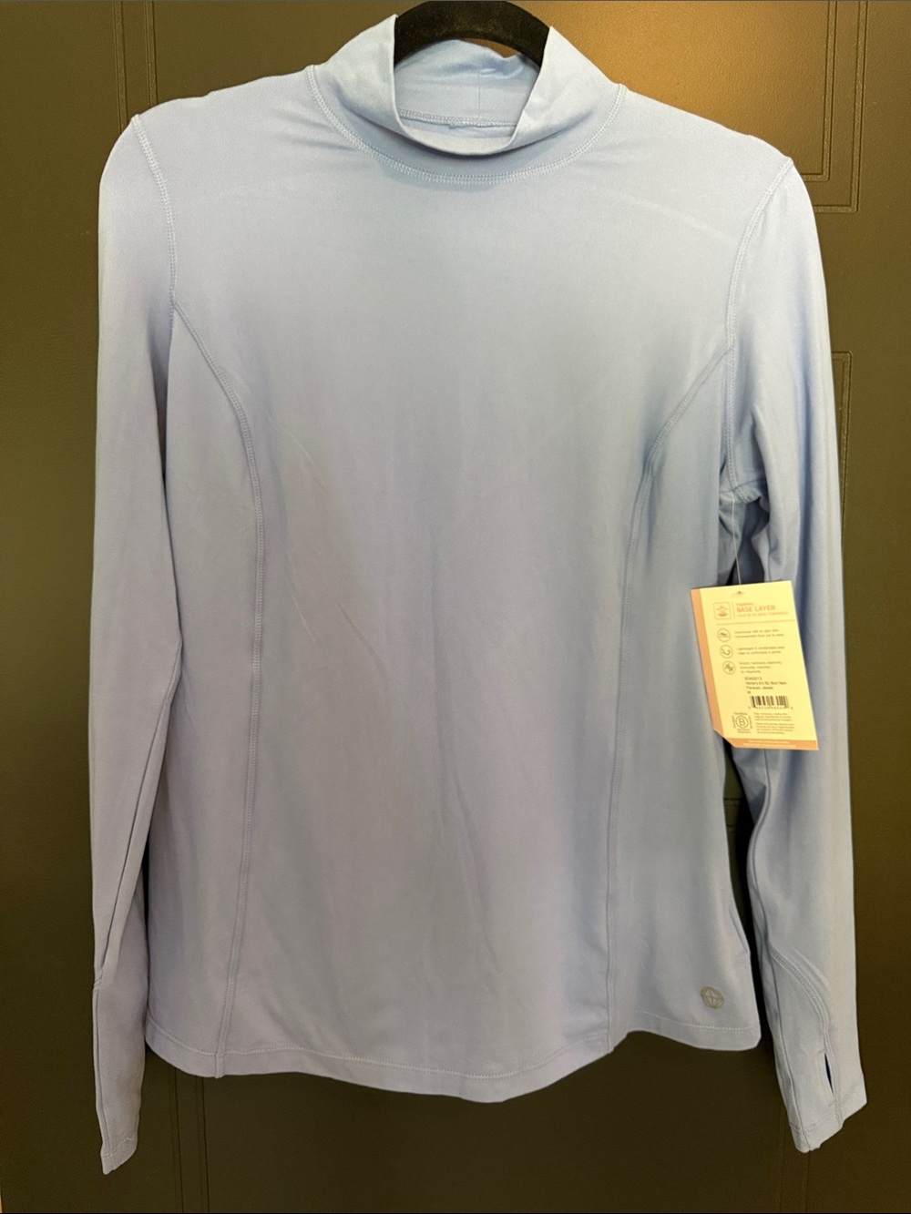 Mondetta medium Blue Long-Sleeve Mock Neck Performance Tee-base layer